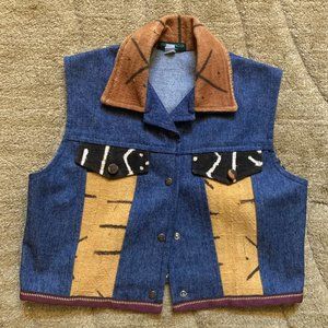 NWOT - Denim And Mudcloth Unisex Vest